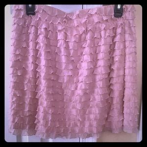 Xhiliiration pink ruffly mini skirt